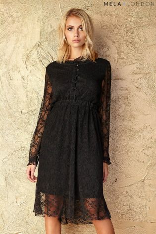 Mela Loves London Button Up Lace Dress